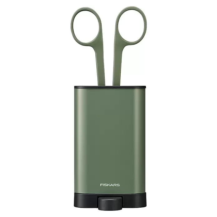 Fiskars Schere kleinElegante, freistehende Werkzeughalterung zur praktischen Aufbewahrung, Material Klinge: Stahl, Präzisionsgeschliffen Front View