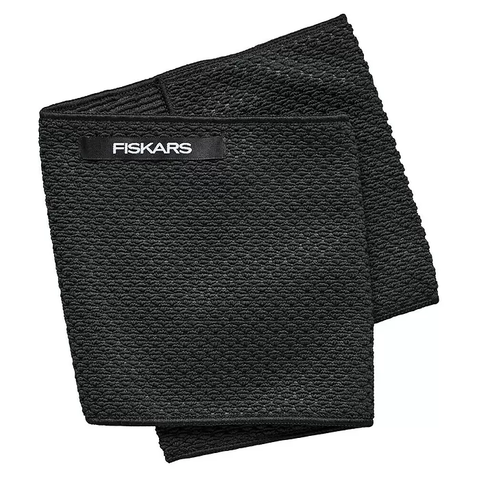 Fiskars Staubtuch für Zimmerpflanzen - Polyester, B x L: 18 x 45 cm - Schwarzes, strukturiertes Fiskars-Gewebe mit ausgeprägter genoppter oder Waffelstruktur.