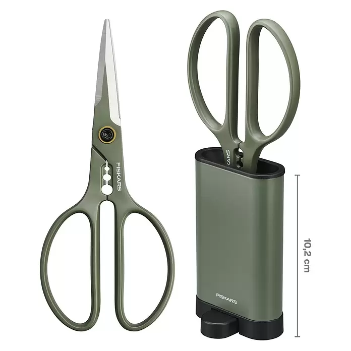 Fiskars SchereElegante, freistehende Werkzeughalterung zur praktischen Aufbewahrung, Material Klinge: Stahl, Präzisionsgeschliffen Sketch
