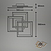 Brilo LED-Deckenleuchte Frame (50 W, L x B x H: 12,5 x 50 x 45 cm, Schwarz/Hinterschnitt Holz, Schwarz/Hinterschnitt Holz, Warmweiß) | BAUHAUS