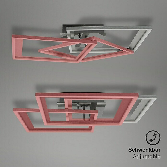 Brilo LED-Deckenleuchte Frame (50 W, L x B x H: 12,5 x 50 x 45 cm, Alu/Hinterschnitt Chrom, Alu/Hinterschnitt Chrom, Warmweiß) | BAUHAUS