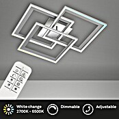 Brilo LED-Deckenleuchte Frame (50 W, L x B x H: 12,5 x 50 x 45 cm, Alu/Hinterschnitt Chrom, Alu/Hinterschnitt Chrom, Warmweiß) | BAUHAUS