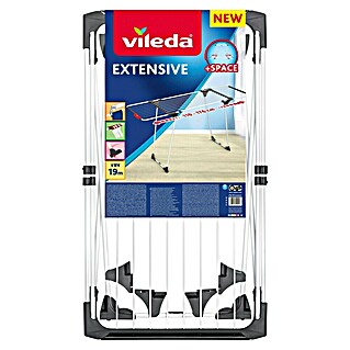 Vileda Flügel-Wäscheständer Extensive (Länge Wäscheleine: 19 m, L x B x H: 111 x 15 x 62 cm, Weiß/Schwarz)