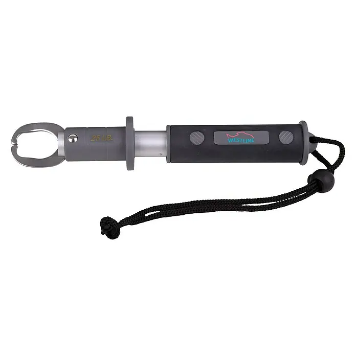Westline Fischgreifer Lip Grip - Länge: 270 mm - Bild eines Fischgreifers mit Griff, der das sichere Greifen von Fischen ermöglicht, ohne sie zu verletzen.\n