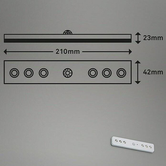 Briloner Podelementna LED svjetiljka  (Senzor pokreta, 23 x 181 x 75 mm, Srebrne boje) | BAUHAUS