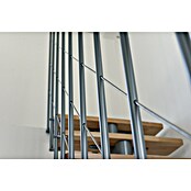 Minka Mittelholmtreppe Comfort (Breite: 80 cm, Silber, Farbe Stufen: Buche Natur, Geschosshöhe: Max. 312 cm)