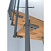 Minka Mittelholmtreppe Comfort (Breite: 80 cm, Silber, Farbe Stufen: Buche Natur, Geschosshöhe: Max. 312 cm)