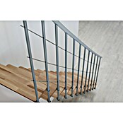 Minka Mittelholmtreppe Comfort (Breite: 80 cm, Silber, Farbe Stufen: Buche Natur, Geschosshöhe: Max. 312 cm)