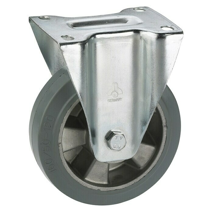 Stabilit Transportgeräte-Bockrolle (Durchmesser Rollen: 160 mm, Traglast: 300 kg, Material Reifen: Elastic-Vollgummi, Mit Platte, Kugellager)