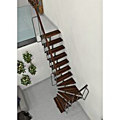 Minka Sporedne stepenice Joker Turn  (Visina kata: 302,9 cm, Boja gazišta: Orah, Boja metala: Siva) | BAUHAUS