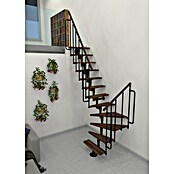 Minka Sporedne stepenice Joker Turn  (Visina kata: 302,9 cm, Boja gazišta: Orah, Boja metala: Crna) | BAUHAUS