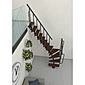 Minka Sporedne stepenice Joker Turn  (Visina kata: 302,9 cm, Boja gazišta: Orah, Boja metala: Crna) | BAUHAUS