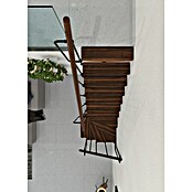 Minka Sporedne stepenice Joker Turn  (Visina kata: 302,9 cm, Boja gazišta: Orah, Boja metala: Crna) | BAUHAUS
