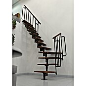 Minka Sporedne stepenice Joker Turn  (Visina kata: 302,9 cm, Boja gazišta: Orah, Boja metala: Crna) | BAUHAUS