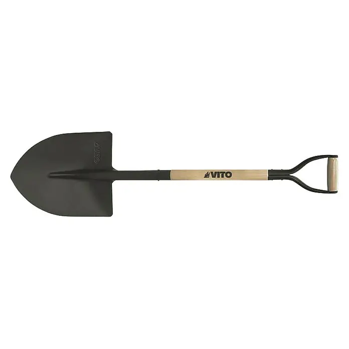 Vito Pala punta VIPBCM - Mango en D, Madera - Pala VITO con mango en D y hoja resistente para trabajos de jardinería y construcción. Ideal para cavar y trasplantar tierra.