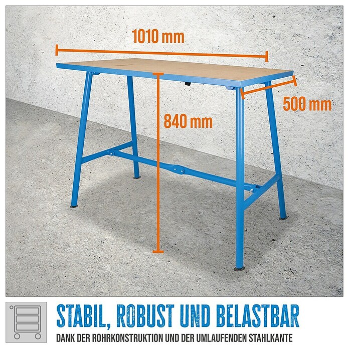 Güde Werkbank GWB 100/50F (L x B x H: 106 x 50 x 84,6 cm, Blau) | BAUHAUS