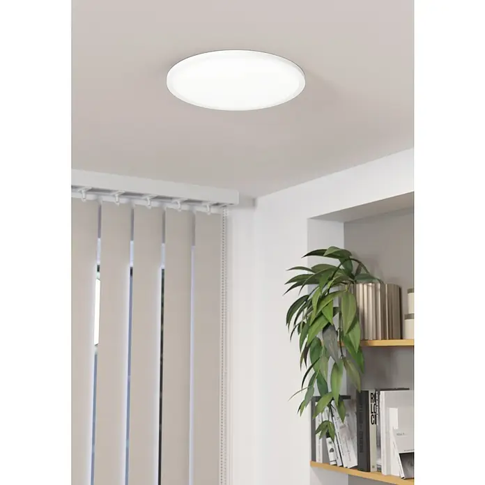 Eglo Plafón LED Testara-E - 17 W, Ø x Al: 30 x 3 cm, Blanco, Blanco neutro - La moderna lámpara de techo LED proporciona una iluminación agradable. El diseño sencillo se integra perfectamente en cualquier habitación.