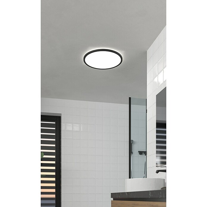 Eglo Plafón LED Testara-E (17 W, Ø x Al: 30 x 3 cm, Negro, Blanco neutro) | BAUHAUS