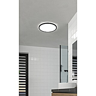 Eglo LED stropna svetilka Testara-E (17 W, Ø x V: 30 x 3 cm, Črna, Nevtralno bela)