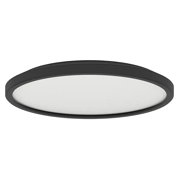 Eglo Plafón LED Testara-E - 17 W, Ø x Al: 30 x 3 cm, Negro, Blanco neutro - Lámpara de techo elegante con marco redondo negro y superficie de luz blanca. Ideal para interiores modernos e iluminación eficiente.