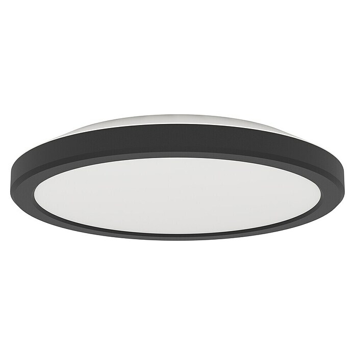 Eglo LED stropna svjetiljka Testara  (11,2 W, Ø x V: 21,1 x 3 cm, Crna, Neutralno bijelo) | BAUHAUS