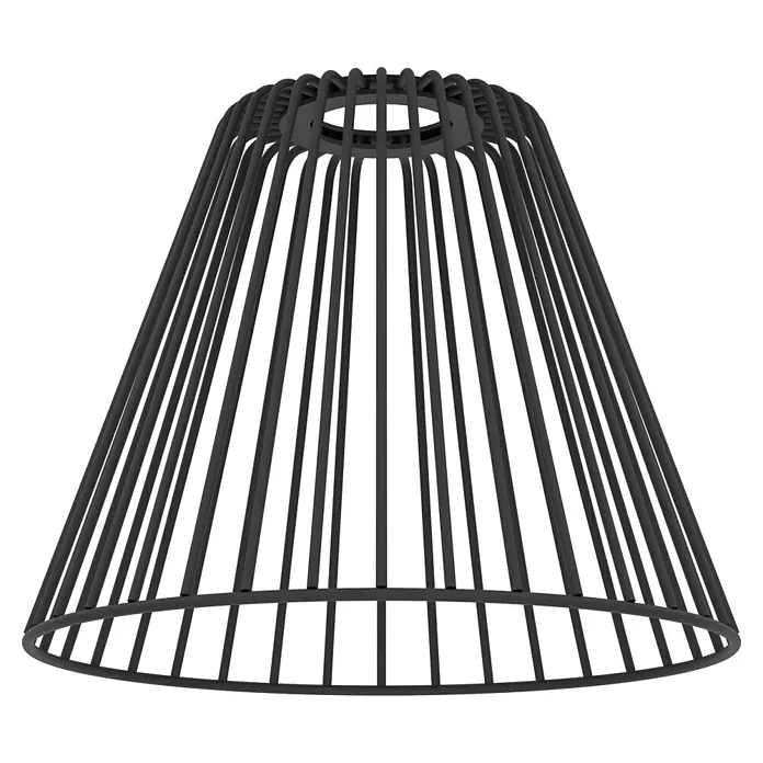 Eglo Capoliverie Pantalla de lámpara - Ø x Al: 20 x 16 cm, Negro - Lámpara colgante moderna con pantalla de alambre cónica. La lámpara tiene un color negro simple.