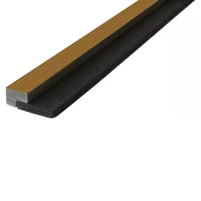 FN Neuhofer Abschlussleiste Acustico - Eiche natur, 2.750 x 52,5 x 18 mm - Holzoptik-Profil mit dunklem Filzstreifen zur Abdichtung.