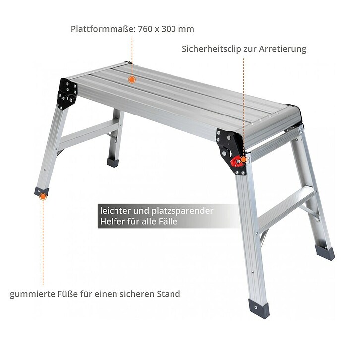 Güde Arbeitsplattform GAAP 760 (L x B x H: 78 x 40 x 15 cm, Aluminium) | BAUHAUS