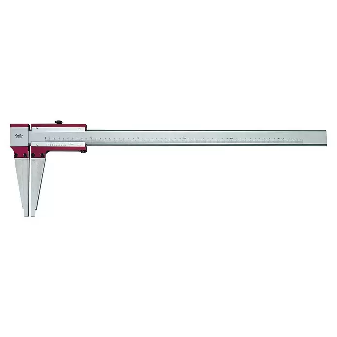 Scala Messschieber Alinox Classic - Messbereich: 100 cm, Aluminium - Präzisions-Messschieber aus Edelstahl mit dunkelroten Komponenten, 0,05mm Genauigkeit und 50 cm Messbereich.
