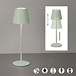 FHL easy Akku-Tischleuchte Viletto (2 W, L x B x H: 11 x 11 x 36,5 cm, Salbeigrün, Warmweiß)
