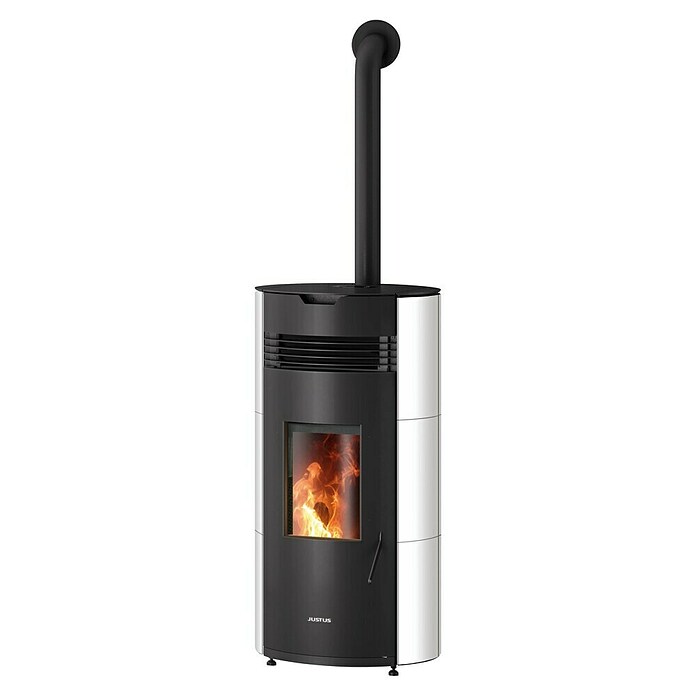 Justus Pelletofen Norta (2,4 kW - 8 kW, Raumheizvermögen: 200 m³, Seidenweiß) | BAUHAUS