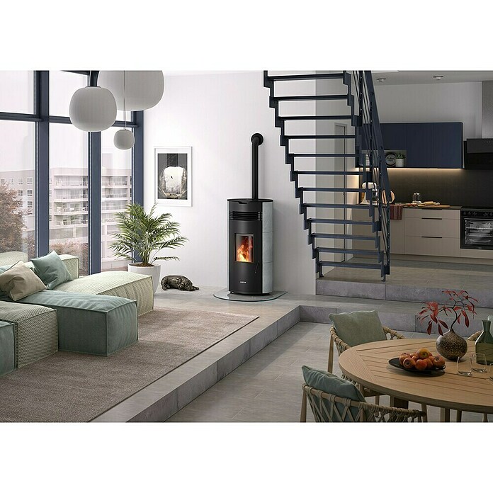 Justus Pelletofen Norta (2,4 kW - 8 kW, Raumheizvermögen: 200 m³, Speckstein) | BAUHAUS