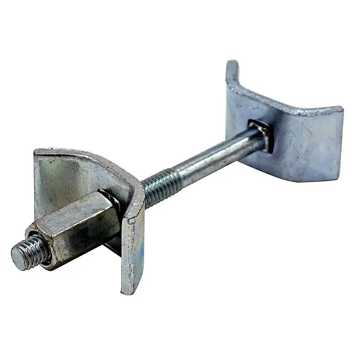 Kantoflex Arbeitsplattenverbinder - Länge: 6,5 cm, 2 Stk. - Nahaufnahme einer verstellbaren Metallklemme, die für die Befestigung oder Sicherung von Gegenständen verwendet wird.