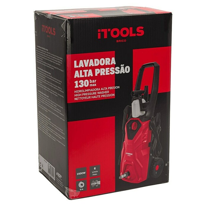 Hidrolimpiadora de alta presión 130D (130 bar, 1.600 W, Capacidad de bombeo: 8 l/min) | BAUHAUS