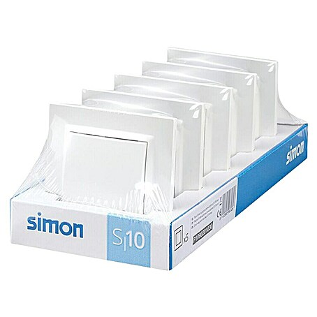 Simon 10 Conmutador (5 ud., Blanco, Montaje en superficie, 10 A)