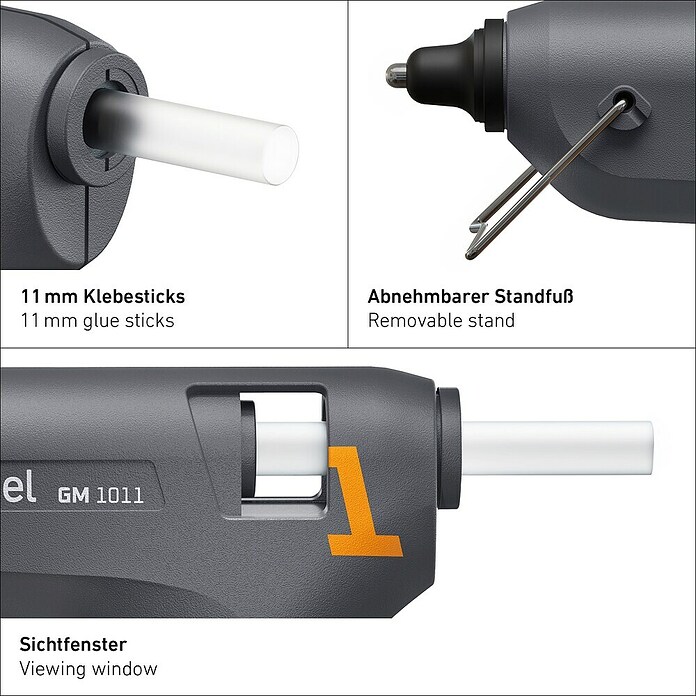 Steinel Pistola termoencoladora GlueMatic 1011 (Diámetro cartucho de cola: 11 mm, Rango de temperaturas: 200 °C) | BAUHAUS