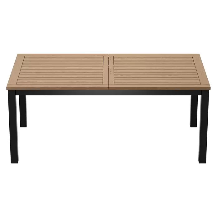 Sunfun Carina Gartentisch - L x B x H: 180 x 100 x 75 cm, Akazie, Stahl, Rechteckig, Hellbraun