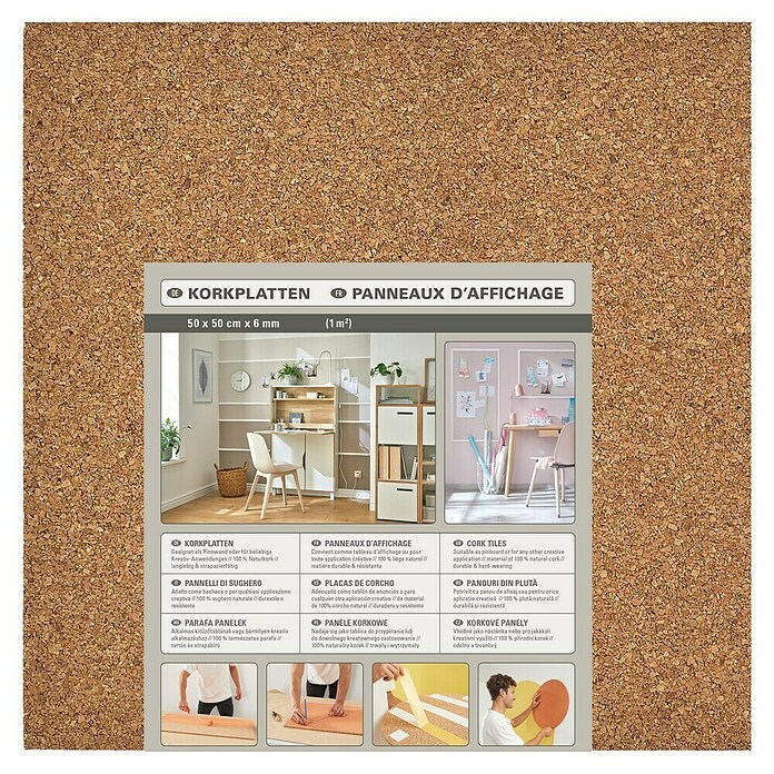 Decosa Korkplatte (0,5 m x 0,5 m x 6 mm, 4 Stk.) | BAUHAUS