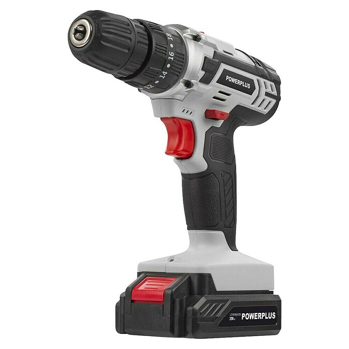 PowerPlus Taladro atornillador percutor de batería POWC1080 (20 V, 1 batería, 2 Ah, 35 Nm) | BAUHAUS