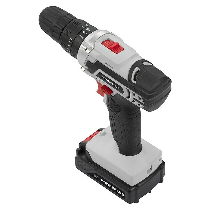 PowerPlus Taladro atornillador percutor de batería POWC1080 (20 V, 1 batería, 2 Ah, 35 Nm) | BAUHAUS