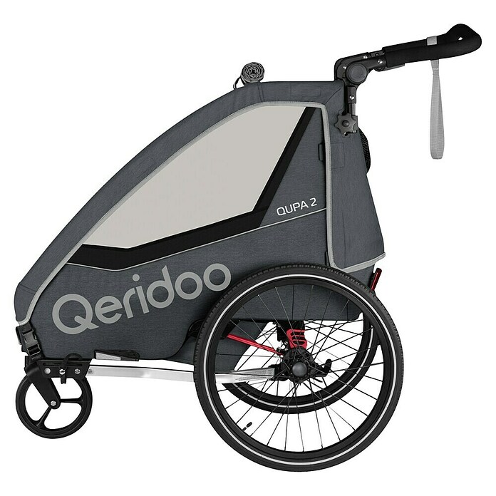 Qeridoo Kinderfahrradanhänger Qupa 2 (Zweisitzer, Grau) | BAUHAUS