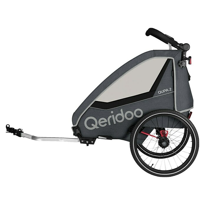 Qeridoo Kinderfahrradanhänger Qupa 2 (Zweisitzer, Grau) | BAUHAUS