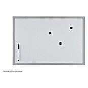 Pizarra magnética Mag (60 x 1,6 x 40 cm, Metal, Plateado, Contiene imanes y un rotulador)