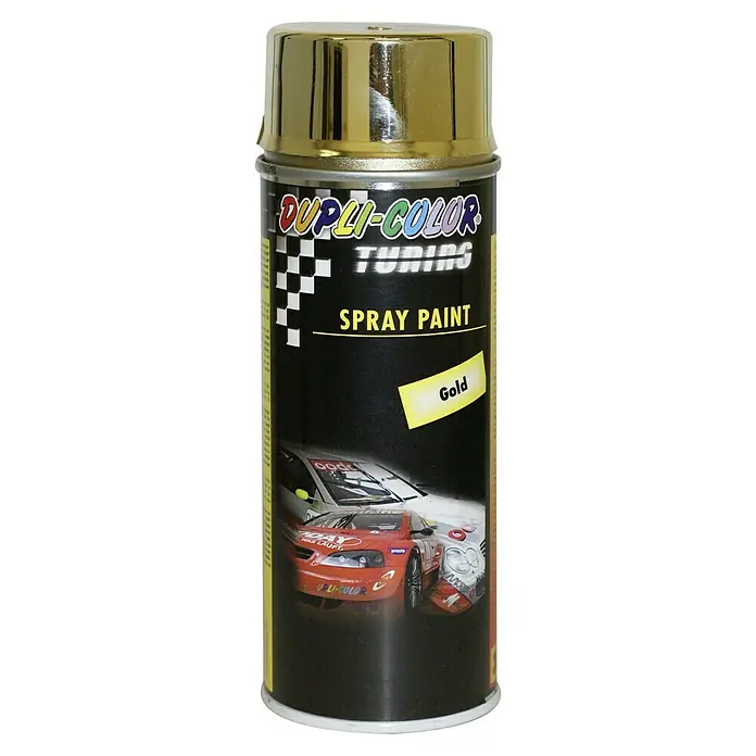 Dupli-Color Tuning Lackspray - Gold, Glänzend, 400 ml - Eine Dose Dupli-Color Tuning Gold Spray Paint, ideal für Autobastler und Lackierprojekte, bietet professionelle Ergebnisse.