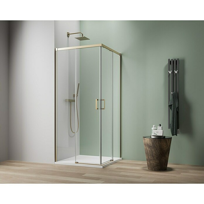 Camargue Roma Mix & Match Eckdusche (L x B x H: 120 x 80 x 195 cm, Beschichtet, Stärke: 6 mm, Brushed Gold) | BAUHAUS