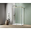 Camargue Roma Mix & Match Eckdusche (L x B x H: 80 x 120 x 195 cm, Beschichtet, Brushed Gold, Glasstärke: 6 mm, DIN Anschlag: Links) | BAUHAUS