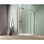 Camargue Roma Mix & Match Eckdusche (L x B x H: 80 x 120 x 195 cm, Beschichtet, Stärke: 6 mm, Brushed Gold, DIN Anschlag: Links) | BAUHAUS