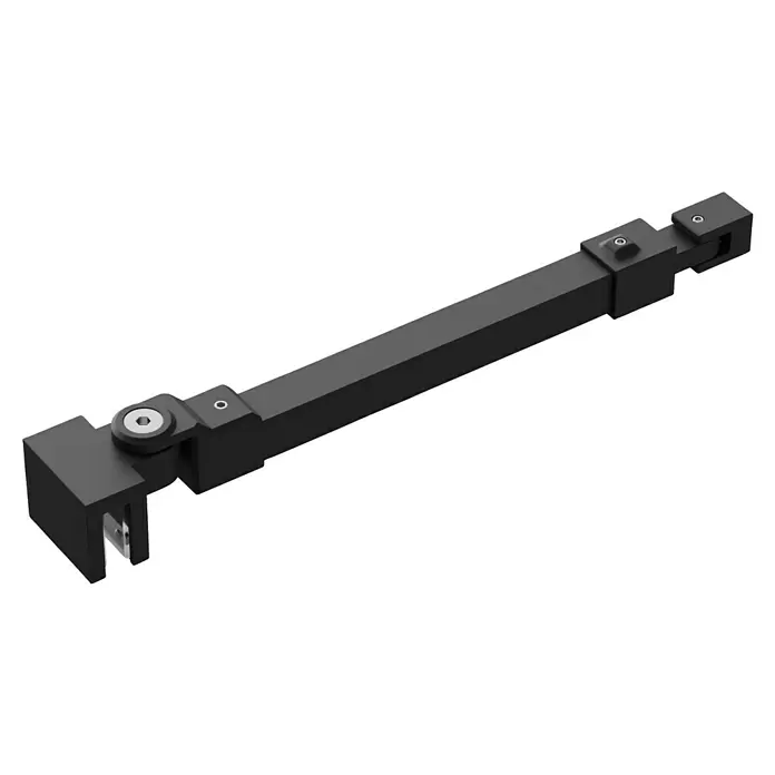 Camargue Vario Diagonalstrebe - Länge: 150 cm, Schwarz, Passend für: Camargue Vario Duschwandsysteme - Verstellbarer schwarzer Metall-Stützarm mit integrierten Glasklemmen und Gelenken.