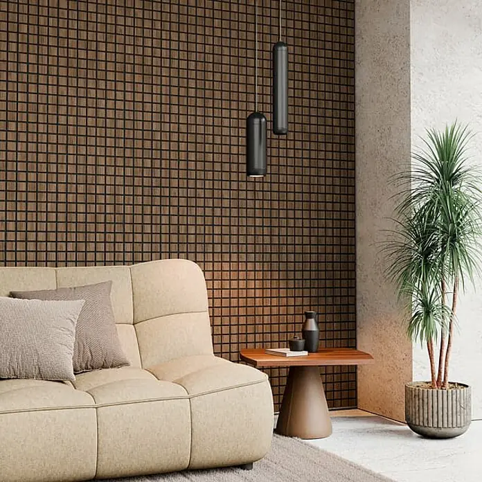 acous Akustikpaneel Blockbuster - Eiche hellbraun, L x B x S: 610 x 610 x 10,3 mm, 4 Stk. - Quadratische Premium Akustikpaneele im exklusiven Design - acous Blockbuster