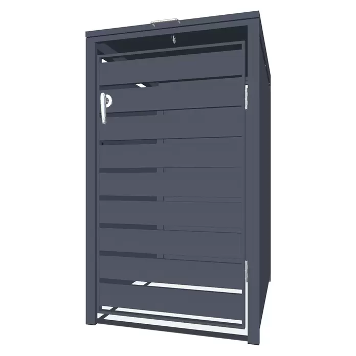 Metzler Mülltonnenbox - 68 x 80 cm, Stahl, Anthrazit, Geeignet für Anzahl Mülltonnen: 1 Stk., Mit Lamellen